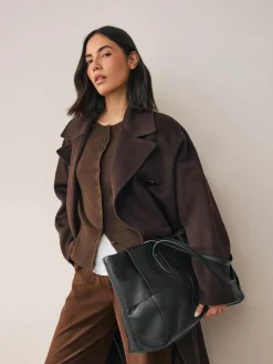 Next Black Weave Shoulder Bag^Women Bags