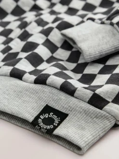 Next Black White Checkerboard Zip Through Hoodie (3mths-7yrs)^BOY Sweatshirts & Hoodies|Sweatshirts & Hoodies