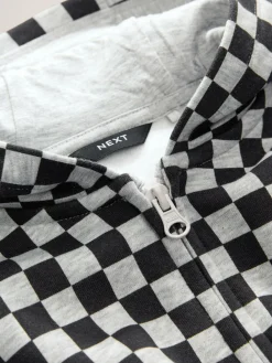 Next Black White Checkerboard Zip Through Hoodie (3mths-7yrs)^BOY Sweatshirts & Hoodies|Sweatshirts & Hoodies