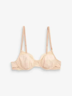 Next Black/ White/Pastel Rose Nude Non Pad Balcony Cotton Blend Ultimate Comfort Bras 3 Pack^Women Bras