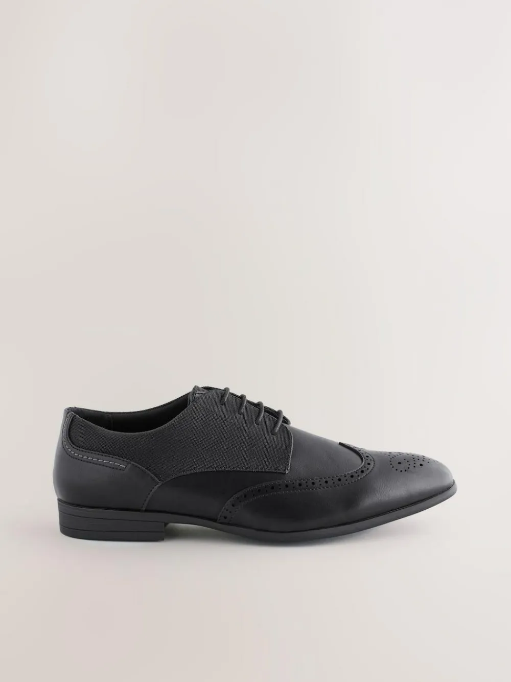 Next Wide Fit Brogue Shoes Black