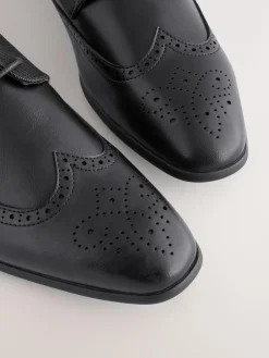 Next Wide Fit Brogue Shoes Black