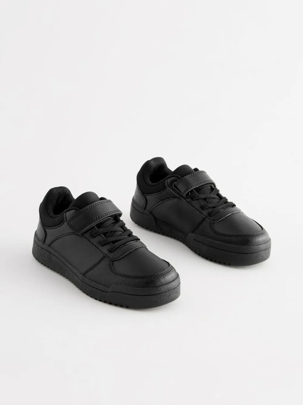 Next Black Wide Fit (G) 1 Strap Elastic Lace School Trainers^BOY Sneakers|Sneakers