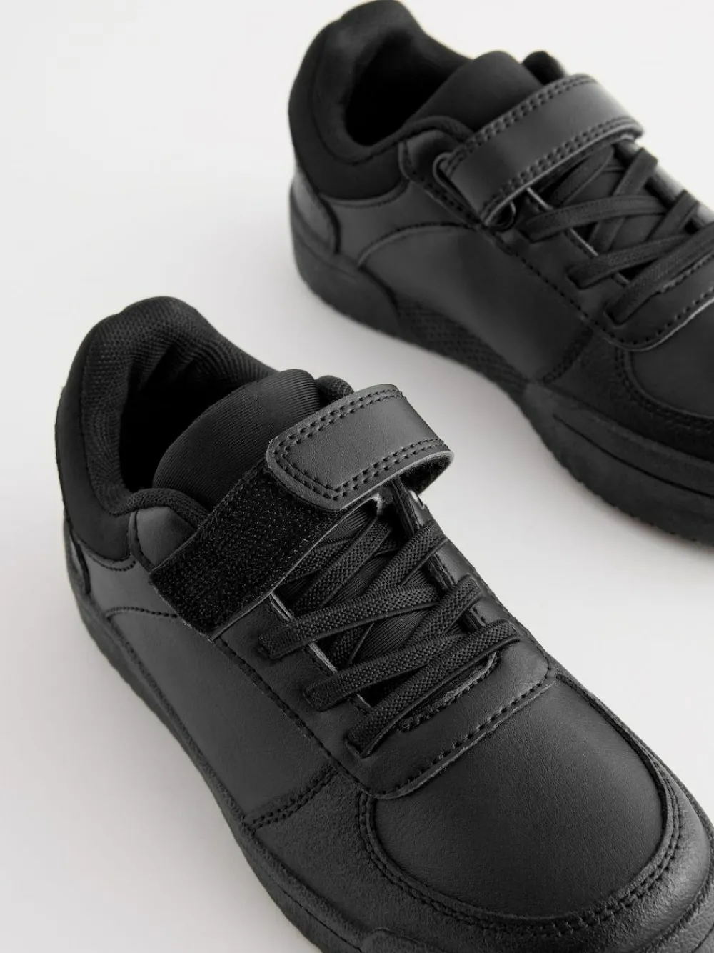 Next Black Wide Fit (G) 1 Strap Elastic Lace School Trainers^BOY Sneakers|Sneakers