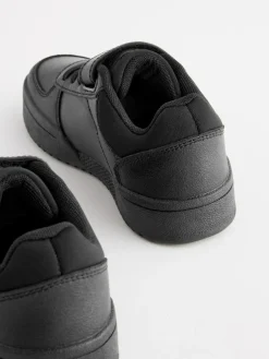 Next Black Wide Fit (G) 1 Strap Elastic Lace School Trainers^BOY Sneakers|Sneakers
