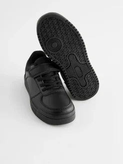 Next Black Wide Fit (G) 1 Strap Elastic Lace School Trainers^BOY Sneakers|Sneakers