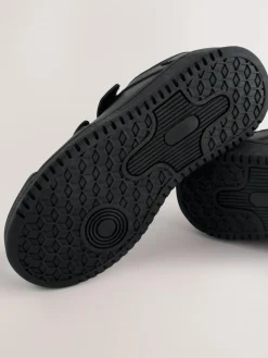 Hot Next Black Wide Fit (G) 3 Straps Touch Fastening School Shoes