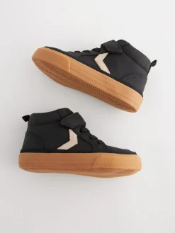 Online Next Wide Fit (G) Elastic Lace Touch Fastening Chevron Boots Black