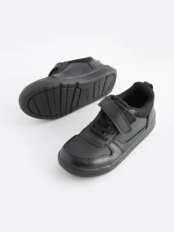 Next Black Wide Fit (G) Elastic Lace School Trainers^BOY School Shoes|Boys Shoes