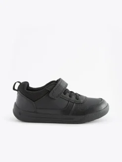 Next Black Wide Fit (G) Elastic Lace School Trainers^BOY School Shoes|Boys Shoes
