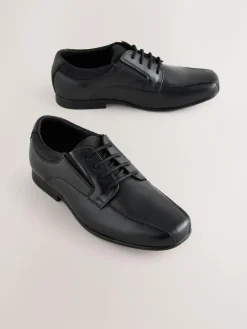 Next Black Wide Fit (G) Lace-Up Leather School Shoes^BOY School Shoes|Boys Shoes