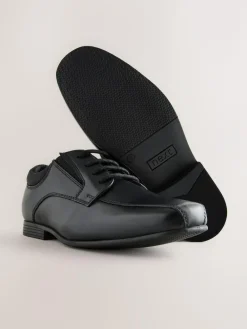 Next Black Wide Fit (G) Lace-Up Leather School Shoes^BOY School Shoes|Boys Shoes