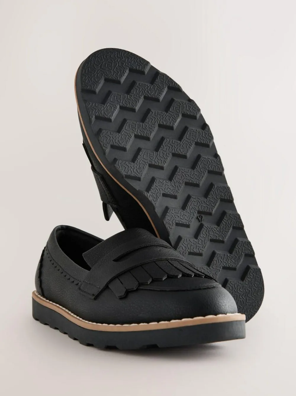 New Next Black Wide Fit (G) School Loafers