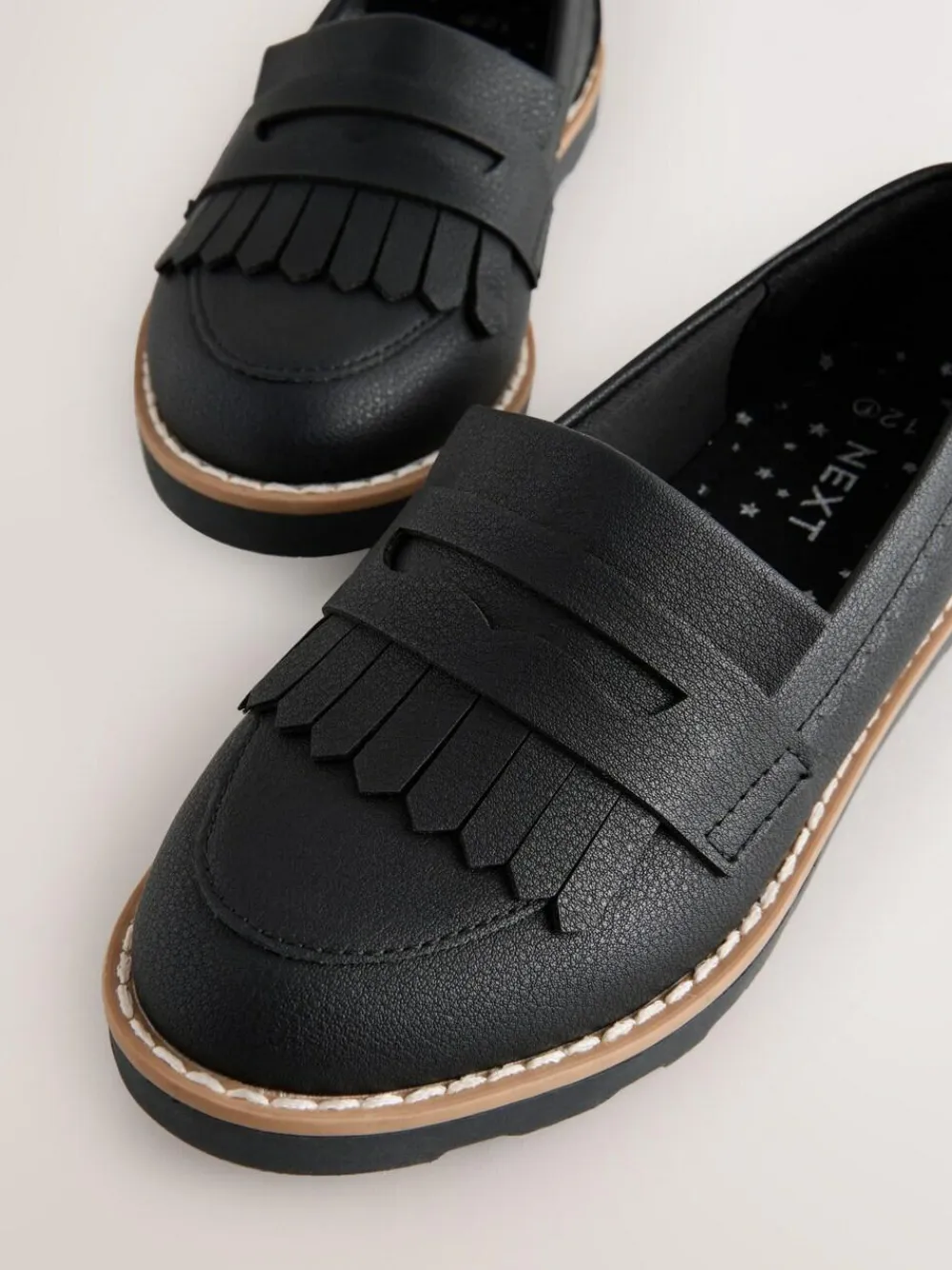 New Next Black Wide Fit (G) School Loafers