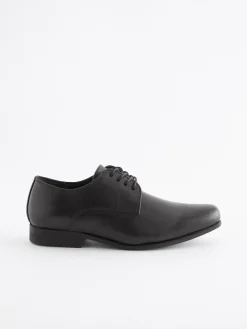 Online Next Black Wide Fit (G) School Leather Lace Up Shoes