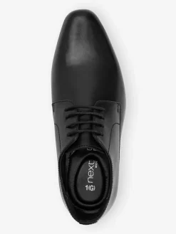 Online Next Black Wide Fit (G) School Leather Lace Up Shoes