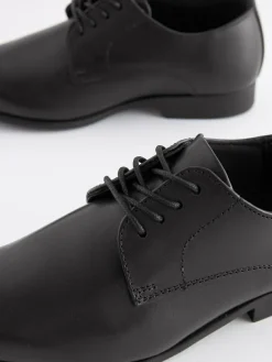 Online Next Black Wide Fit (G) School Leather Lace Up Shoes