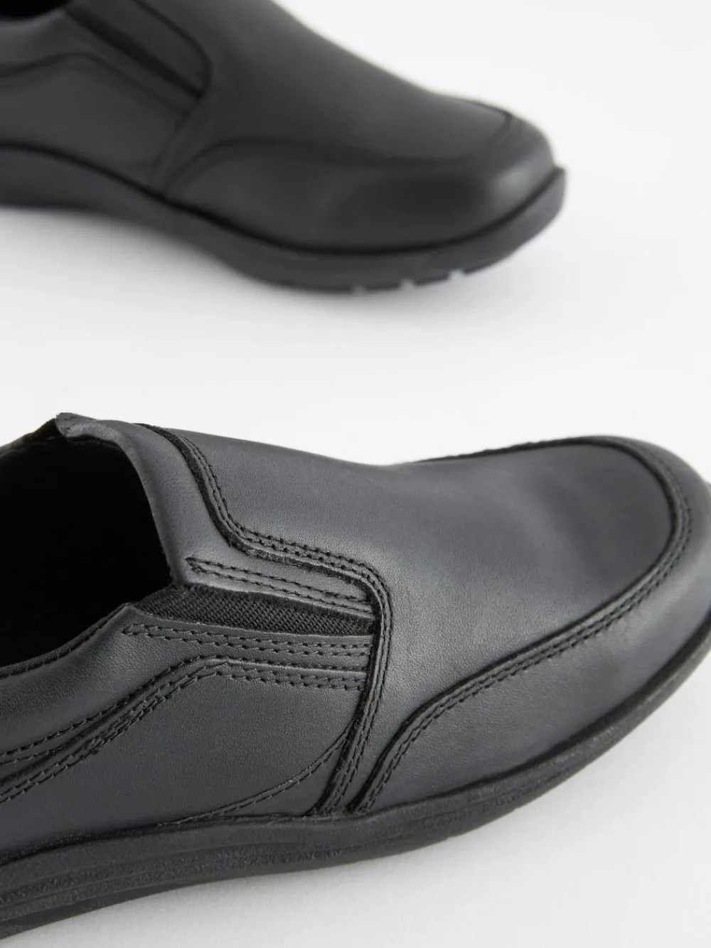 Next Black Wide Fit (G) School Leather Loafers^BOY School Shoes|Boys Shoes