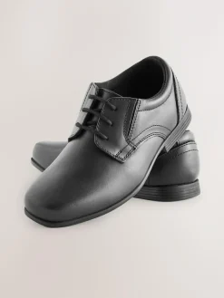 Next Black Wide Fit (G) School Leather Lace-Up Shoes^BOY School Shoes|Boys Shoes