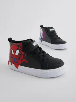 Next Black Wide Fit (G) Spidey and Friends Elastic Lace Touch Fastening Boots^BOY Baby Boots|Boots