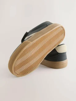 Outlet Next Wide Fit (G) Touch Fastening Elastic Lace Trainers Black