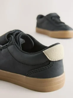 Outlet Next Wide Fit (G) Touch Fastening Elastic Lace Trainers Black