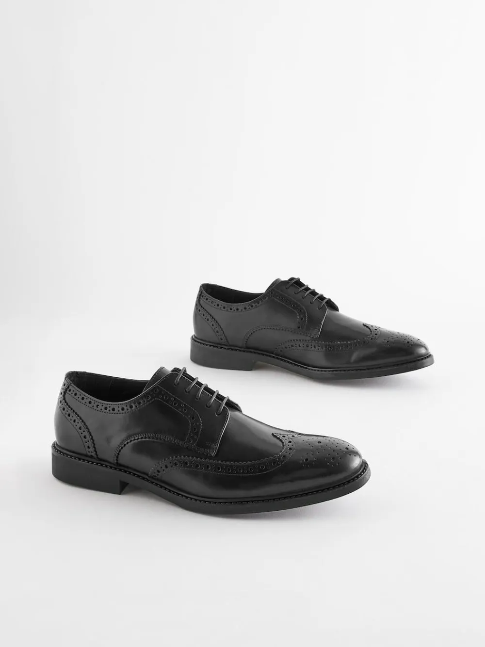 New Next Wide Fit Leather Derby Brogues Black