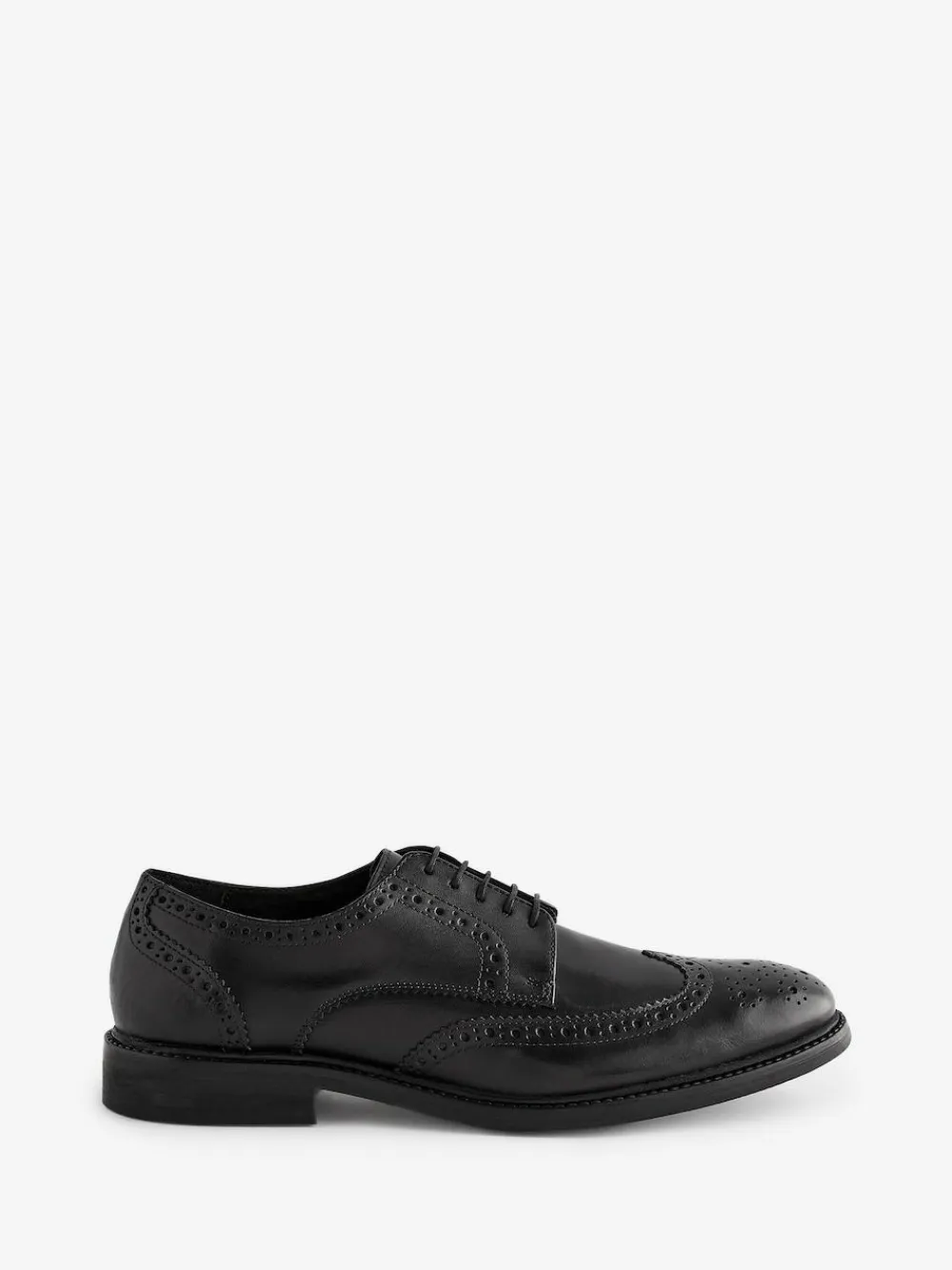 New Next Wide Fit Leather Derby Brogues Black