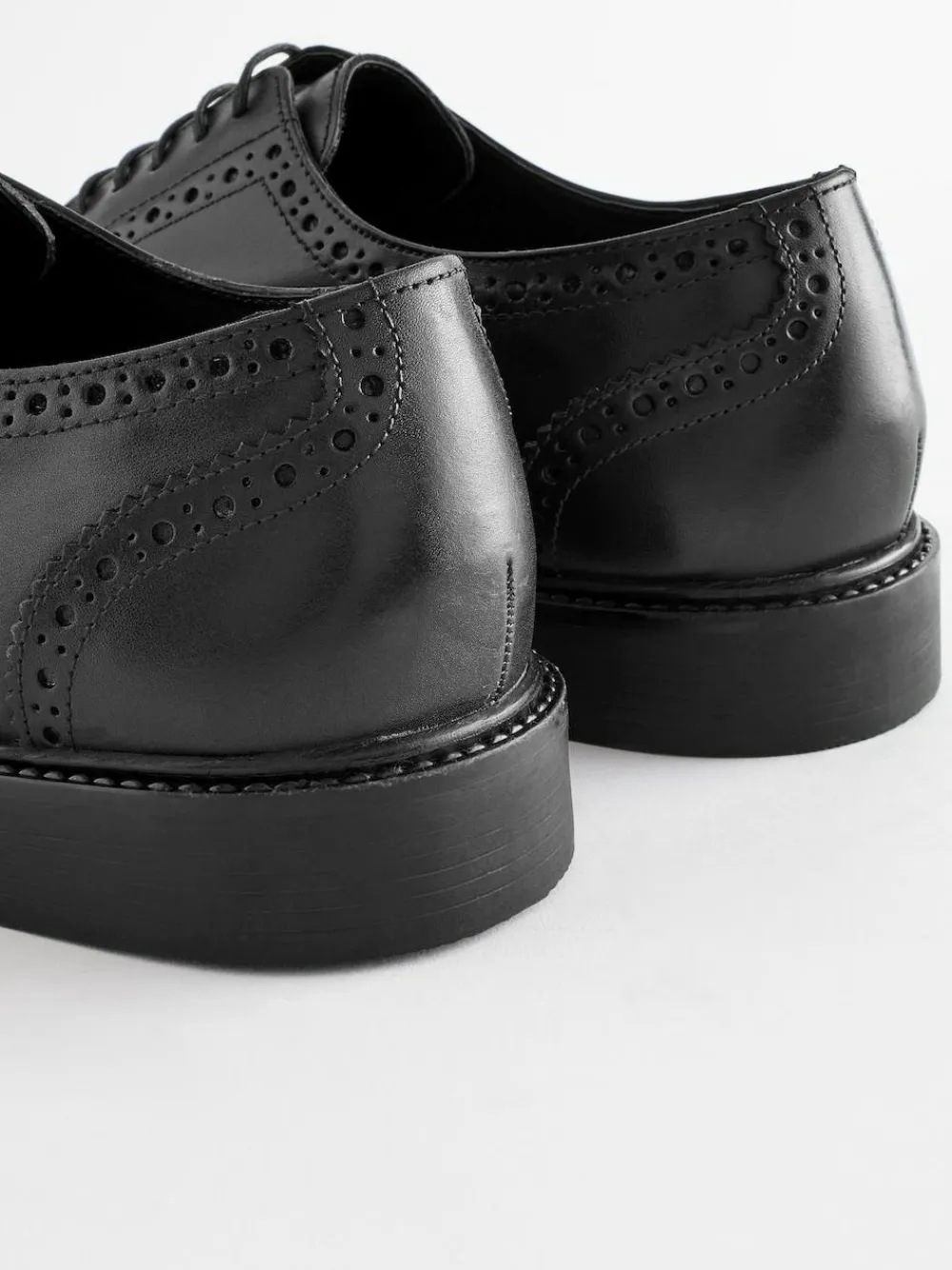 New Next Wide Fit Leather Derby Brogues Black