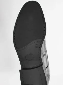 New Next Wide Fit Leather Derby Brogues Black