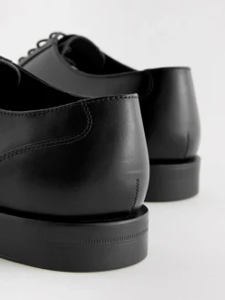 Clearance Next Black Wide Fit Leather Oxford Toecap Shoes