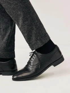 Discount Next Wide Fit Leather Oxford Brogue Shoes Black