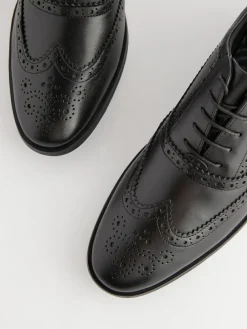 Discount Next Wide Fit Leather Oxford Brogue Shoes Black
