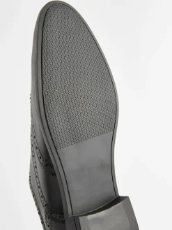 Discount Next Wide Fit Leather Oxford Brogue Shoes Black