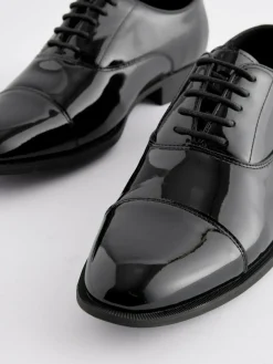 Next Black Wide Fit Patent Oxford Toe Cap Shoes^ Shoes
