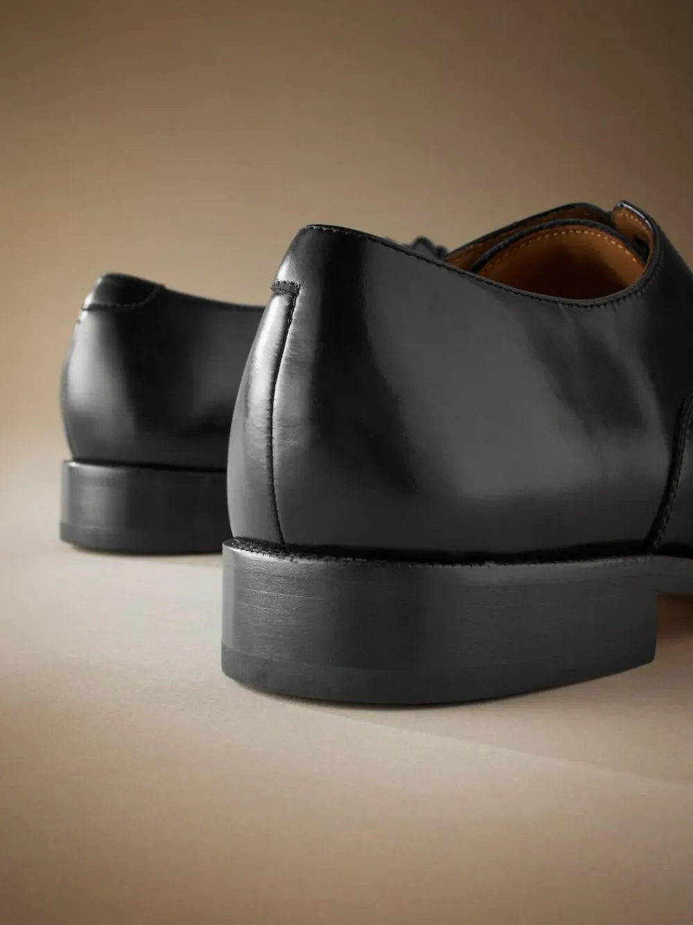 Clearance Next Black Wide Fit Signature Leather Sole Oxford Toe Cap Shoes