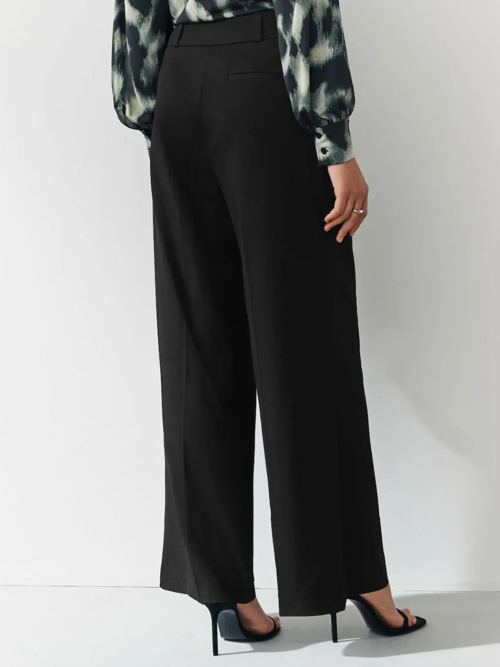 Next Black Wide Leg Tailored Trousers^Women Pants