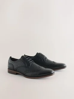 Next Black Wingcap Brogue Shoes^ Shoes