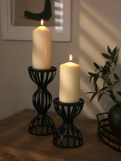 Next Black Wire Pillar Candle Holder^ Candle Holders & Lanterns