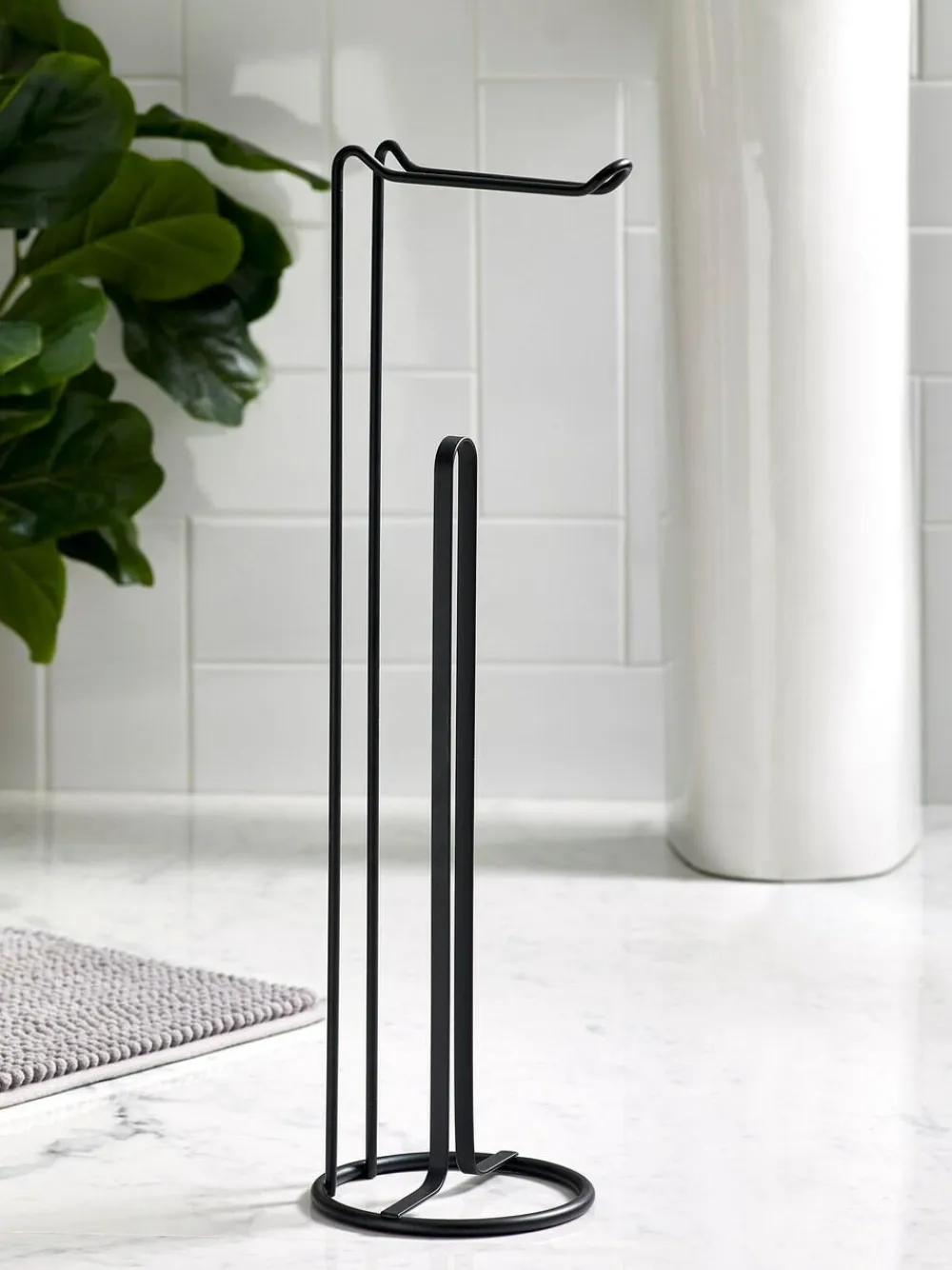 New Next Black Wire Toilet Roll Holder