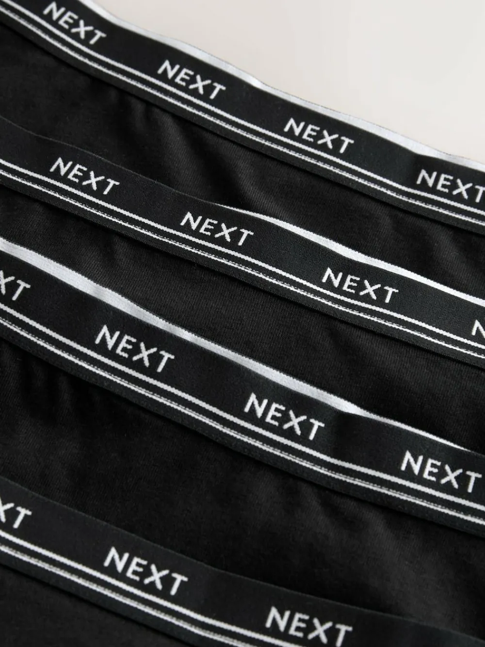 Hot Next Black with Black Logo High Rise High Leg Cotton Logo Knickers 4 Pack