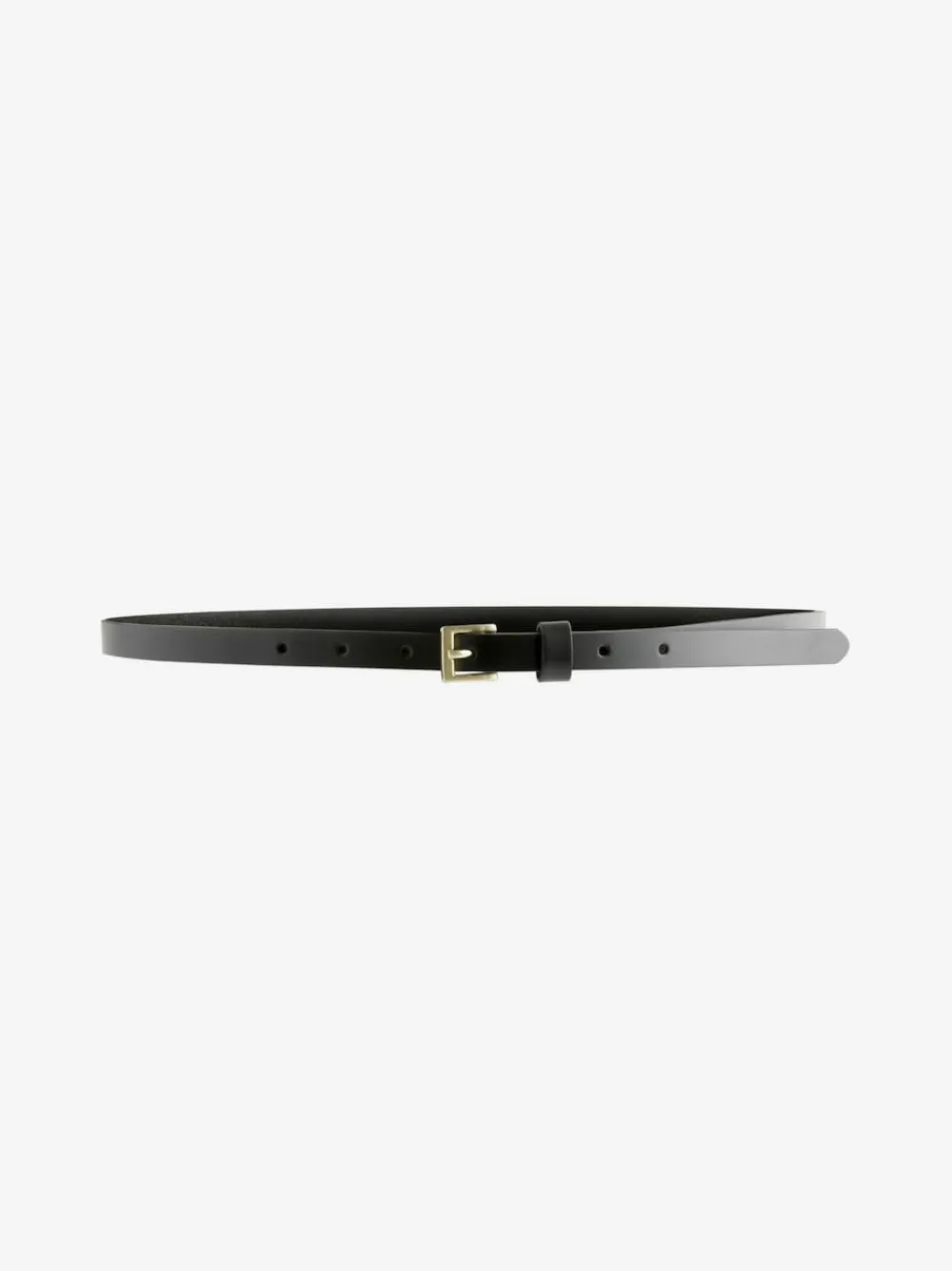 Next Black with Gold Skinny Leather Belt^Women Belts