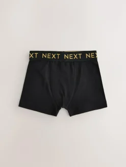 Next Black with Gold Waistband Trunks 5 Pack (1.5-16yrs)