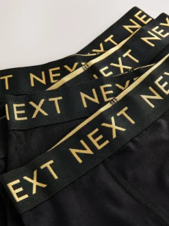 Next Black with Gold Waistband Trunks 5 Pack (1.5-16yrs)