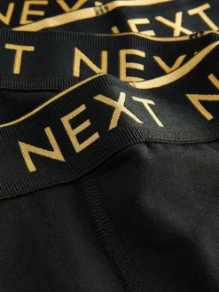 Next Black with Gold Waistband Trunks 5 Pack (1.5-16yrs)