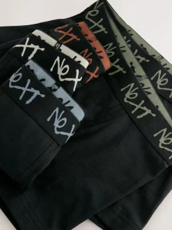 Next Black with Grafitti Waistband Trunks 5 Pack (1.5-16yrs)^BOY Underwear