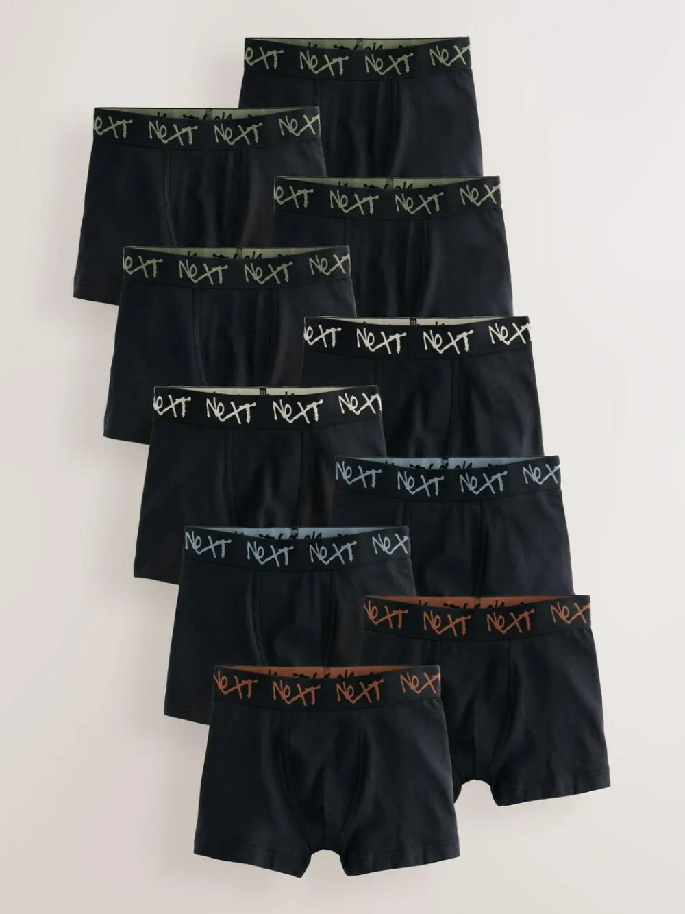 Next Black with Grafitti Waistband Trunks 10 Pack (1.5-16yrs)^BOY Underwear