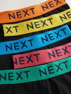 Online Next Black with Varsity Waistband Trunks 5 Pack (1.5-16yrs)