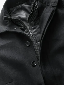 Next Wool Blend Mock Gilet Herringbone Padded Coat^ Coats & Jackets|Coats & Jackets