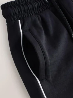 New Next Black Zip Neck Polo Shirt and Shorts Set (3-16yrs)